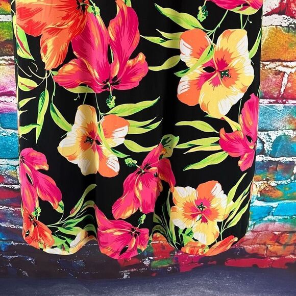 Chico's Size 0 Floral Print Sleeveless Stretch Shift Dress Small - Picture 4 of 6